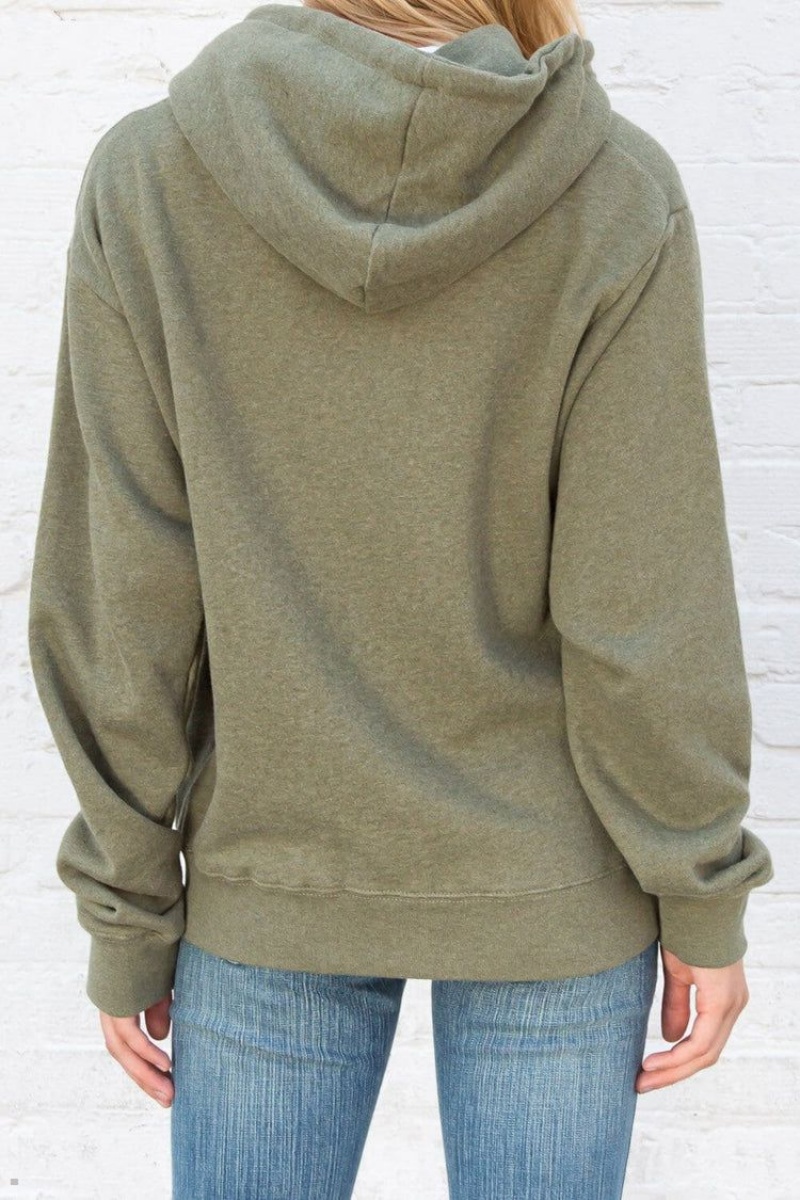 Sweat a Capuche Brandy Melville Christy Vert Olive | RPG-57876141